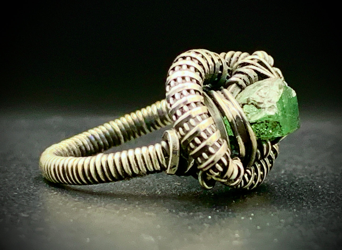 PERIDOT WIRE WRAP RING - SIZE 7