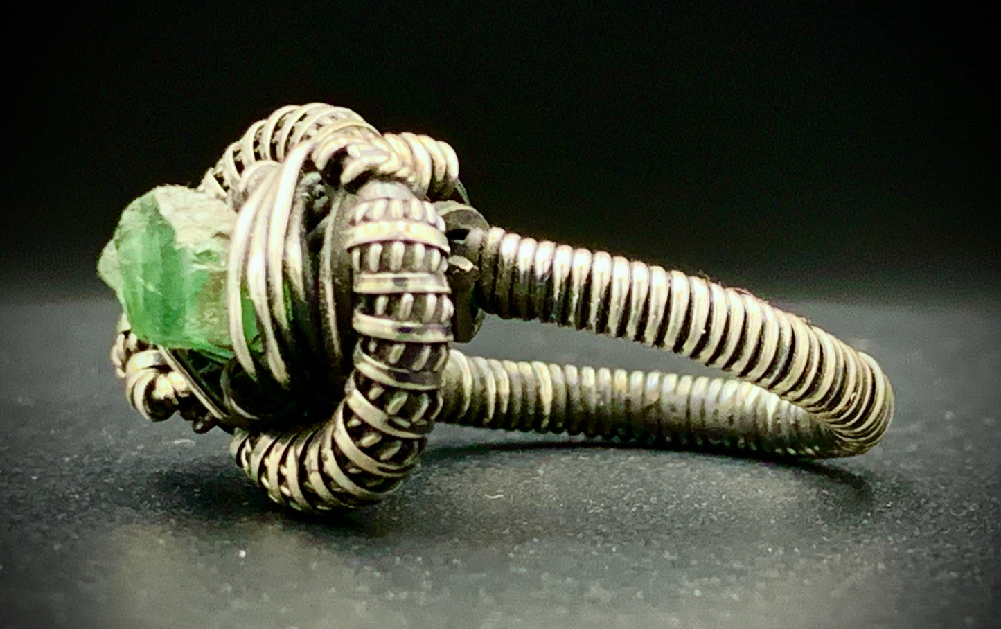 PERIDOT WIRE WRAP RING - SIZE 7