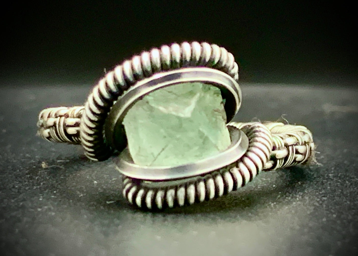FLUORITE WIRE WRAP RING- SIZE 8