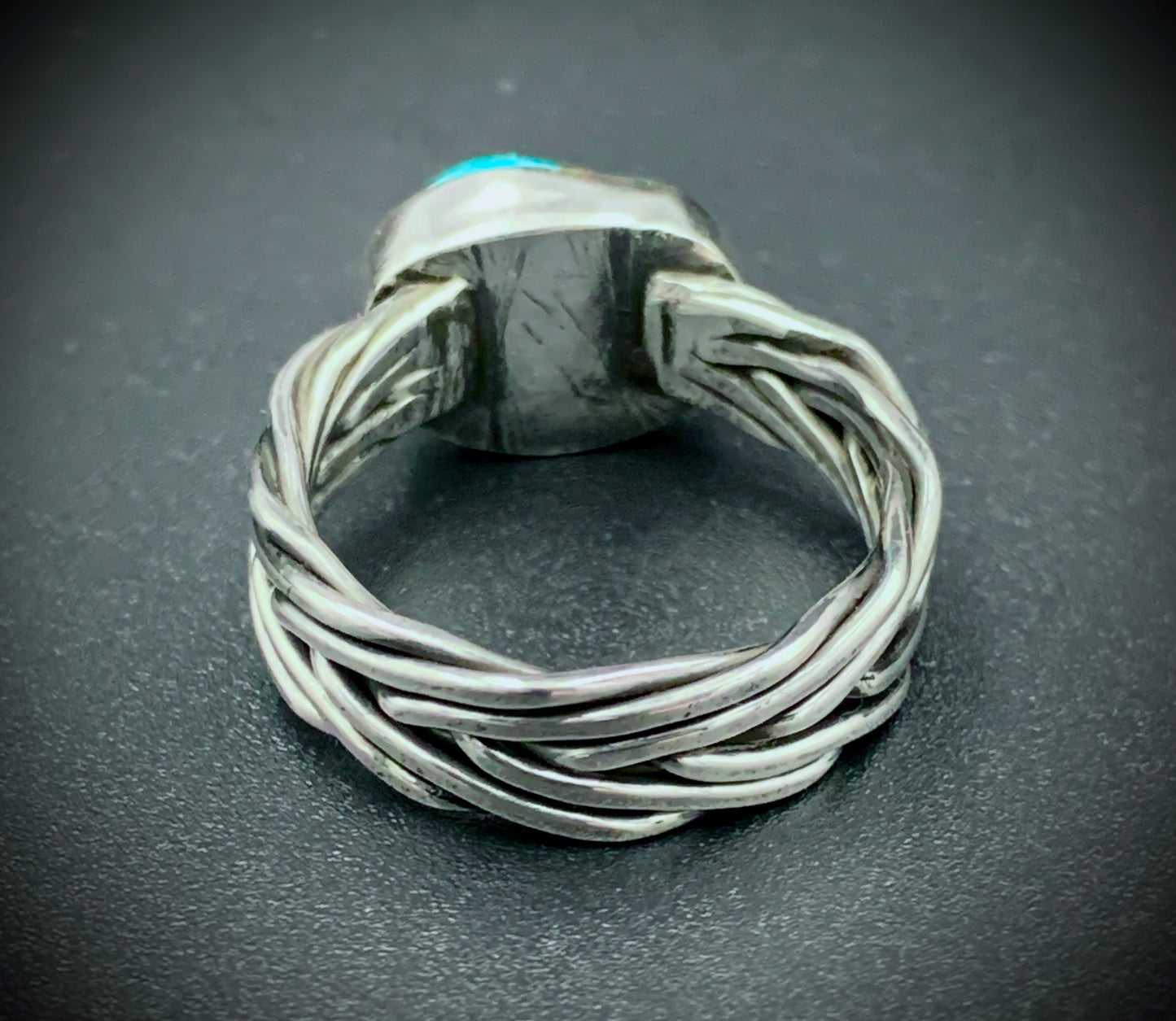 TURQUIOSE WOVEN BAND RING - SIZE 9