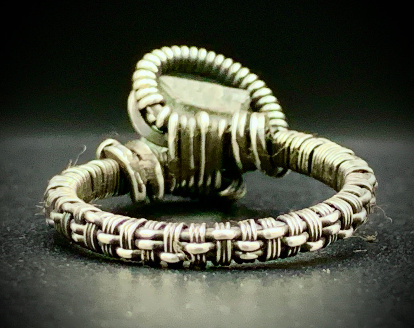 FLUORITE WIRE WRAP RING- SIZE 8