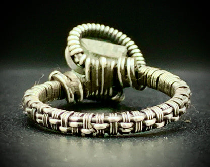 FLUORITE WIRE WRAP RING- SIZE 8