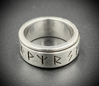 VIKING RUNE SPINNER RING - SIZE 10