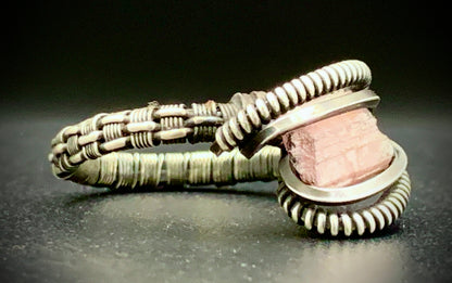PINK TOURMALINE WIRE WRAP RING - SIZE 6.5