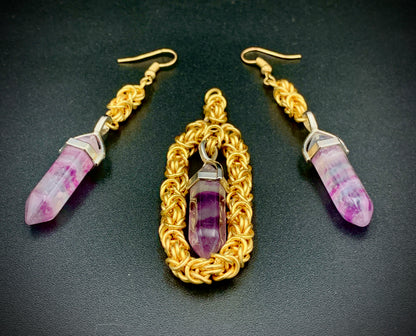 BYZANTINE QUEEN EARRINGS & PENDANT SET