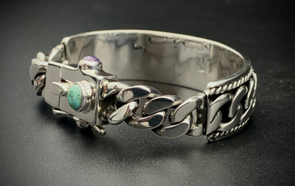 SPIRIT GANGSTER HYBRID CUFF/CHAIN BRACELET - SIZE 8.5 INCH