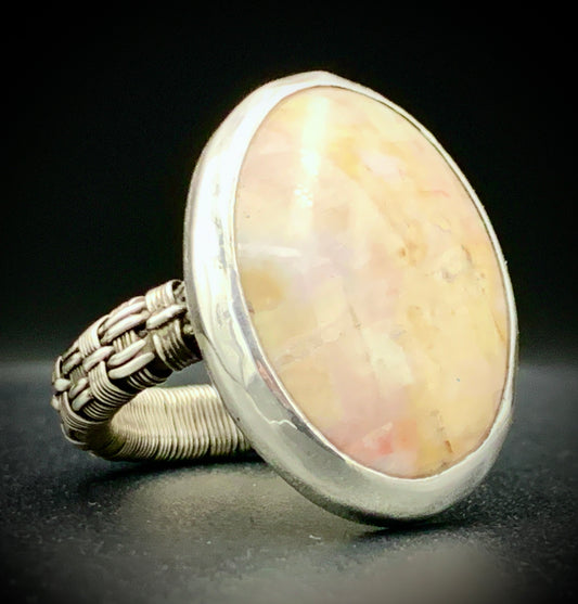 PINK OPAL RING - SIZE 8