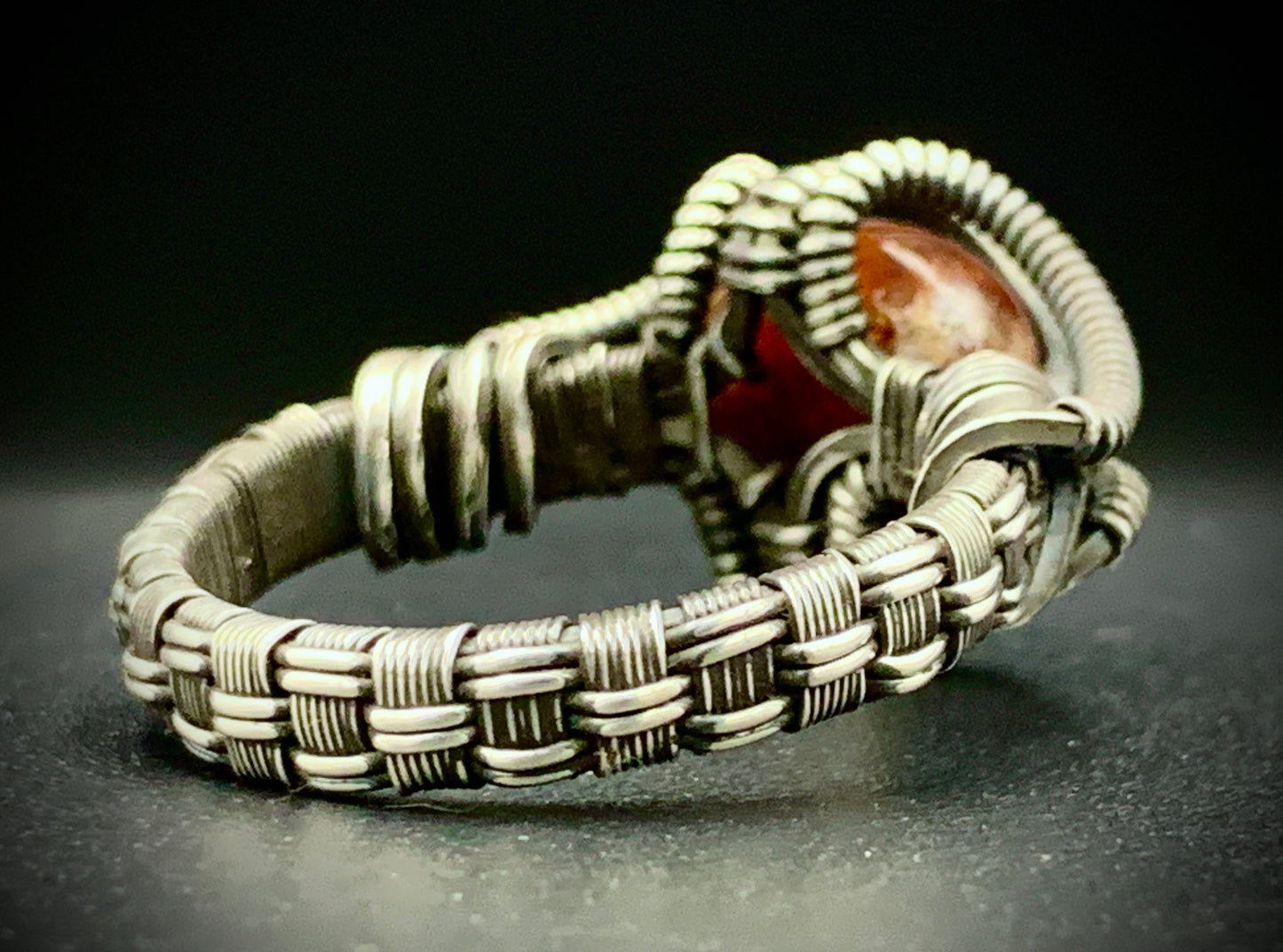 FIRE AGATE RING - SIZE 13