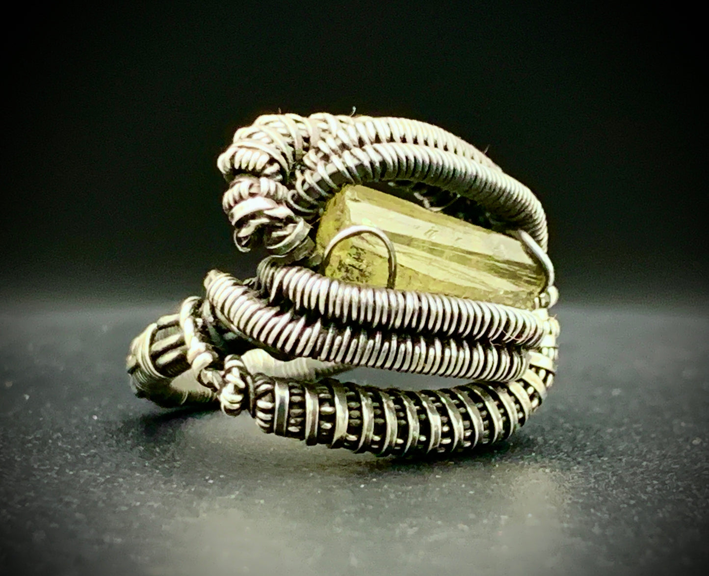 TOPAZ WIRE WRAP RING - SIZE 5.5