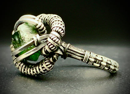 PERIDOT WIRE WRAP RING - SIZE 8