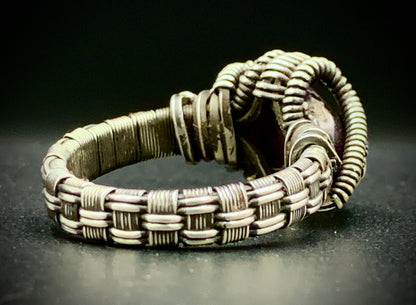 FIRE AGATE WIRE WRAP RING - SIZE 11