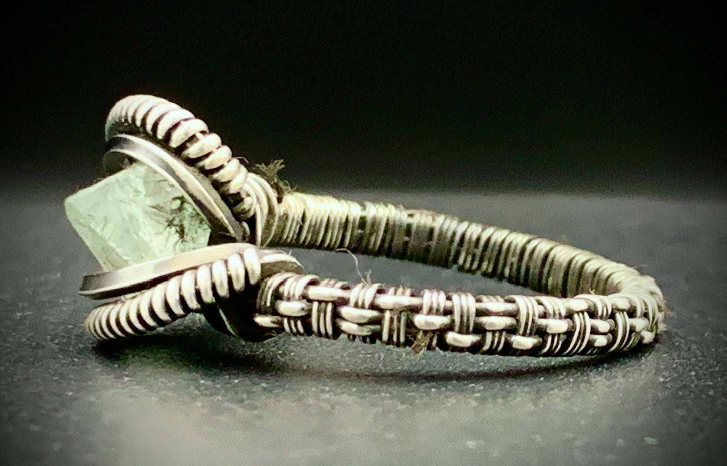 FLUORITE WIRE WRAP RING- SIZE 8