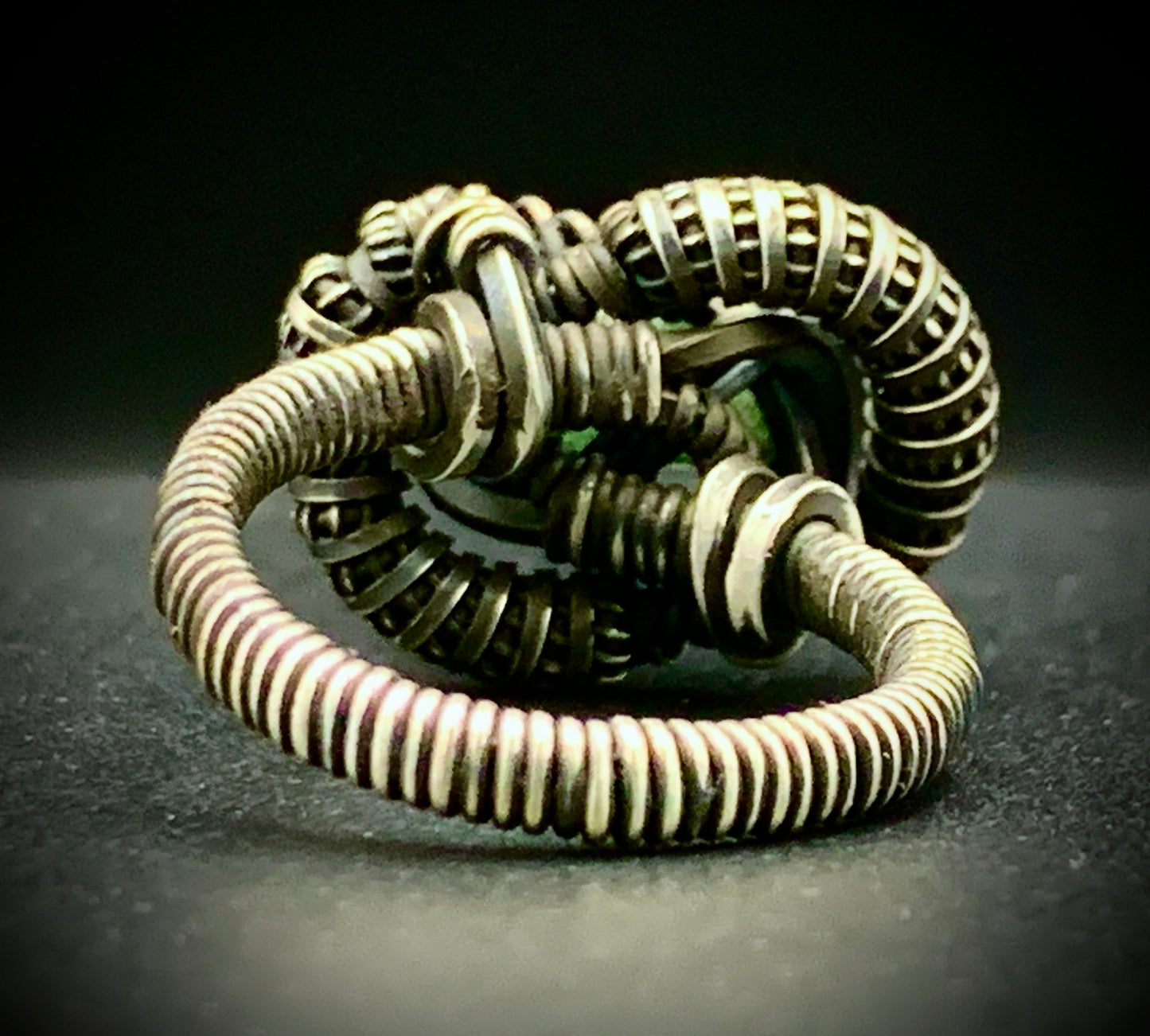 PERIDOT WIRE WRAP RING - SIZE 7