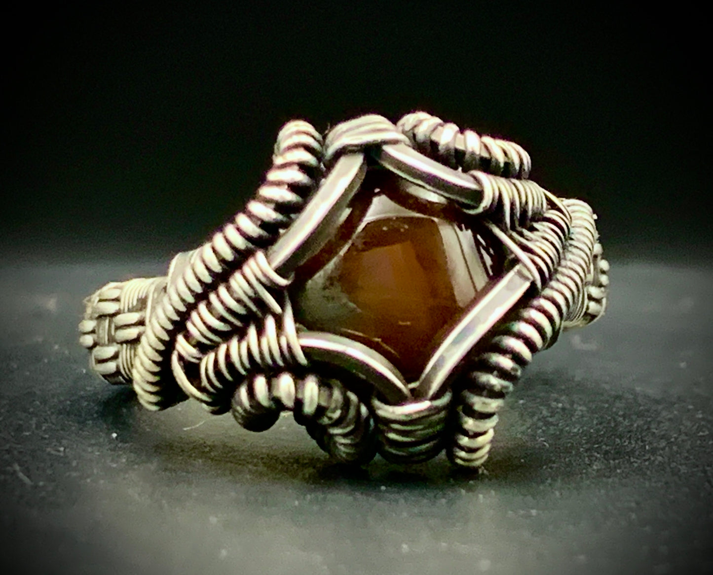 FIRE AGATE WIRE WRAP RING - SIZE 11