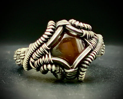 FIRE AGATE WIRE WRAP RING - SIZE 11