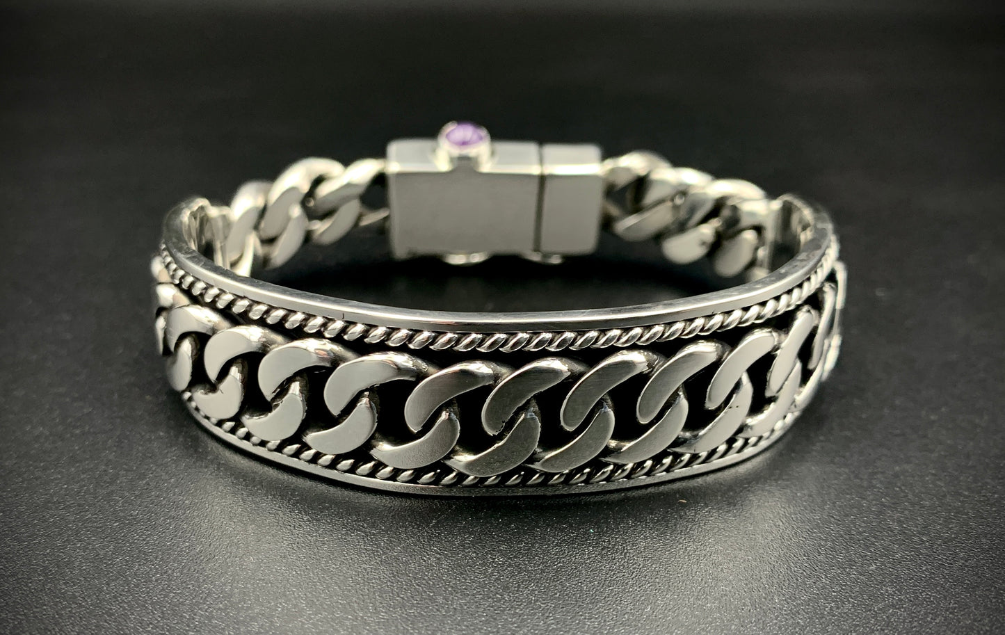 SPIRIT GANGSTER HYBRID CUFF/CHAIN BRACELET - SIZE 8.5 INCH