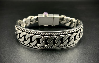 SPIRIT GANGSTER HYBRID CUFF/CHAIN BRACELET - SIZE 8.5 INCH