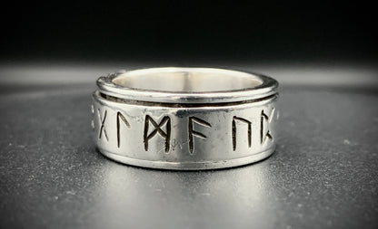 VIKING RUNE SPINNER RING - SIZE 10