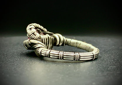 PINK TOURMALINE WIRE WRAP RING - SIZE 7