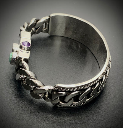 SPIRIT GANGSTER HYBRID CUFF/CHAIN BRACELET - SIZE 8.5 INCH