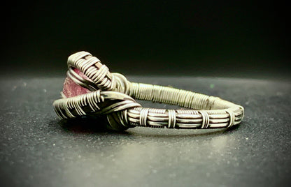 PINK TOURMALINE WIRE WRAP RING - SIZE 7