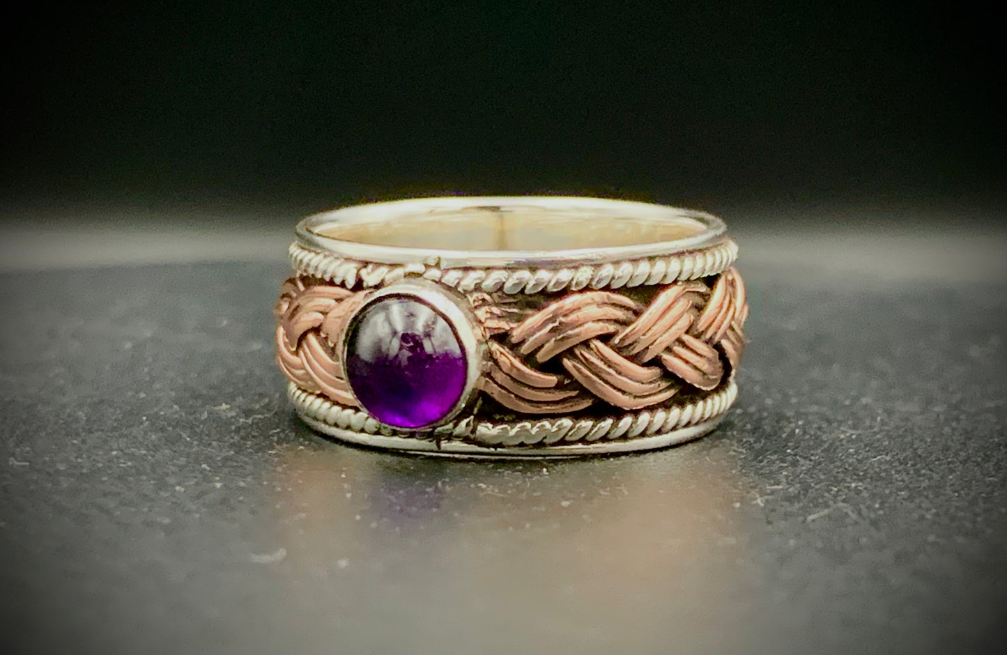 ANCIENT EYE WOVEN SILVER & COPPER RING - CUSTOM SIZES!