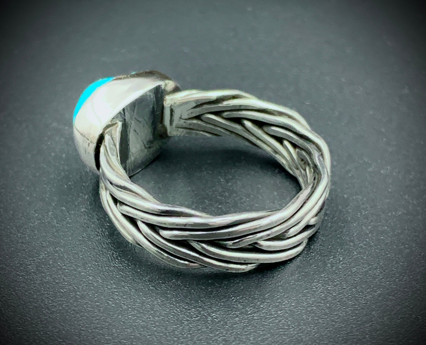 TURQUIOSE WOVEN BAND RING - SIZE 9