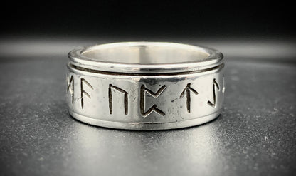 VIKING RUNE SPINNER RING - SIZE 10