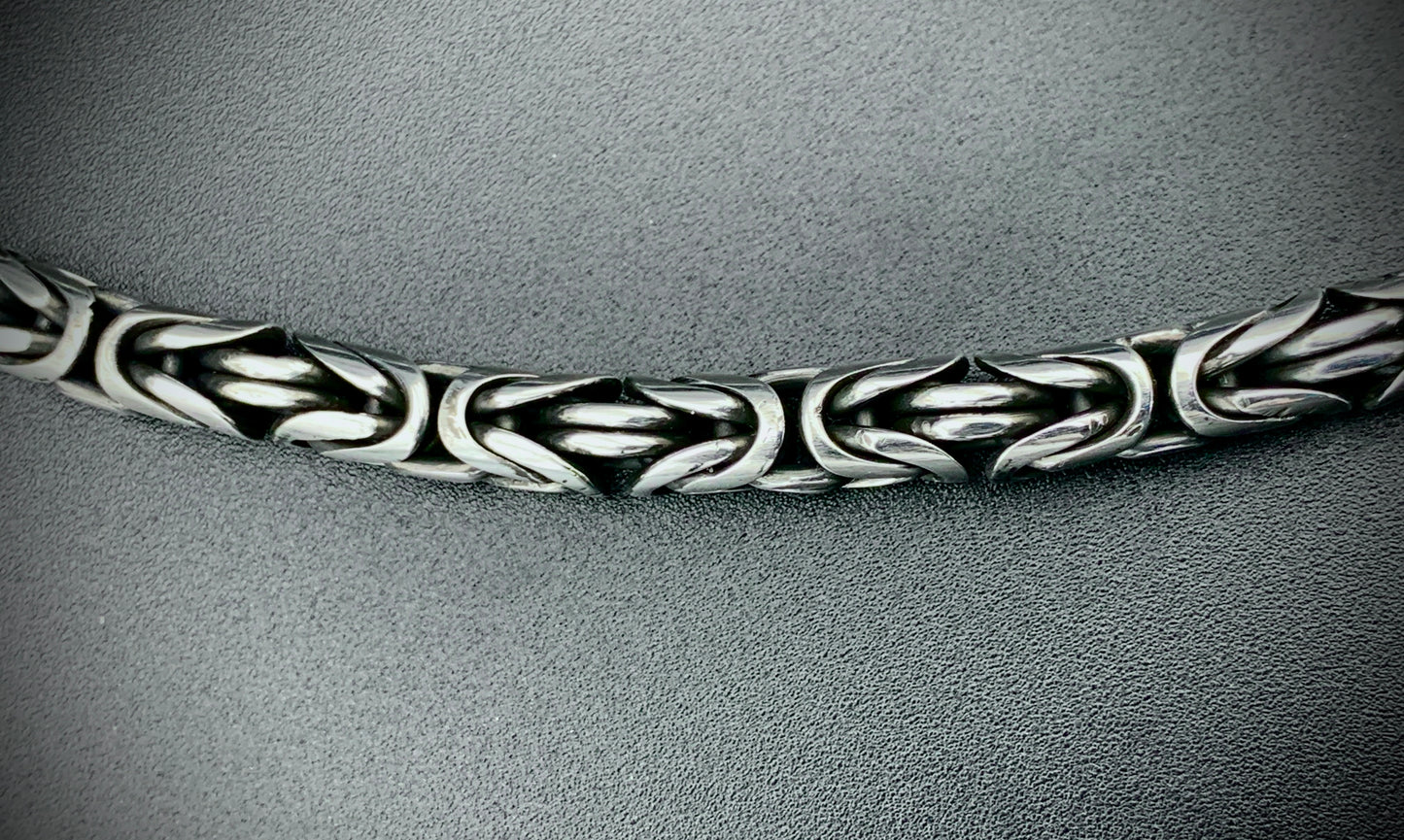 TURQUOISE & AMETHYST BYZANTINE CHAIN NECKLACE 6MM CUSTOM SIZES!