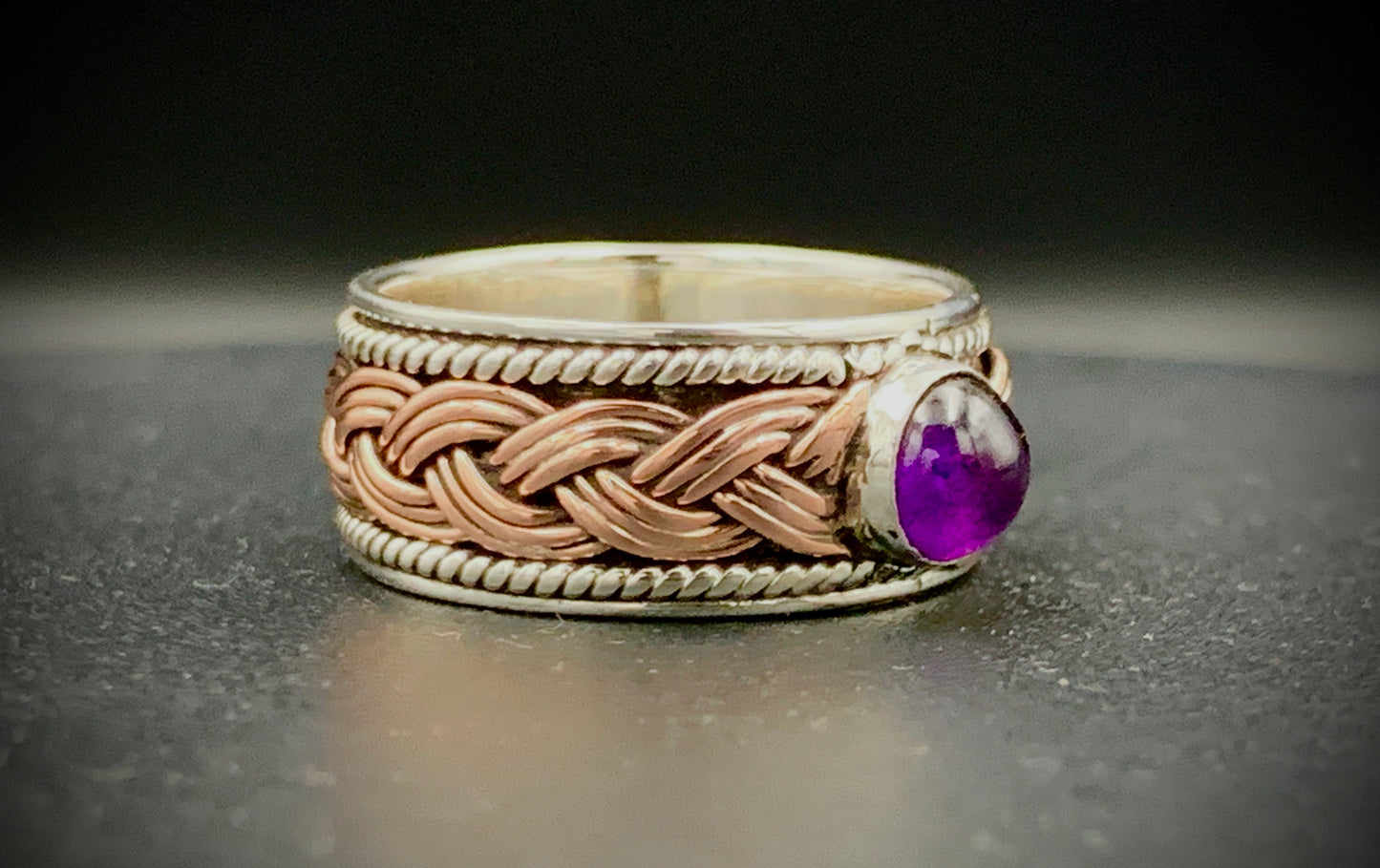 ANCIENT EYE WOVEN SILVER & COPPER RING - CUSTOM SIZES!