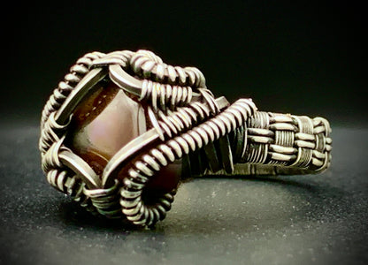 FIRE AGATE WIRE WRAP RING - SIZE 11