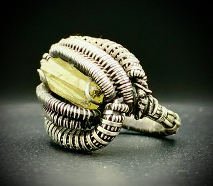 TOPAZ WIRE WRAP RING - SIZE 5.5