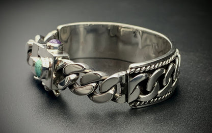 SPIRIT GANGSTER HYBRID CUFF/CHAIN BRACELET - SIZE 8.5 INCH