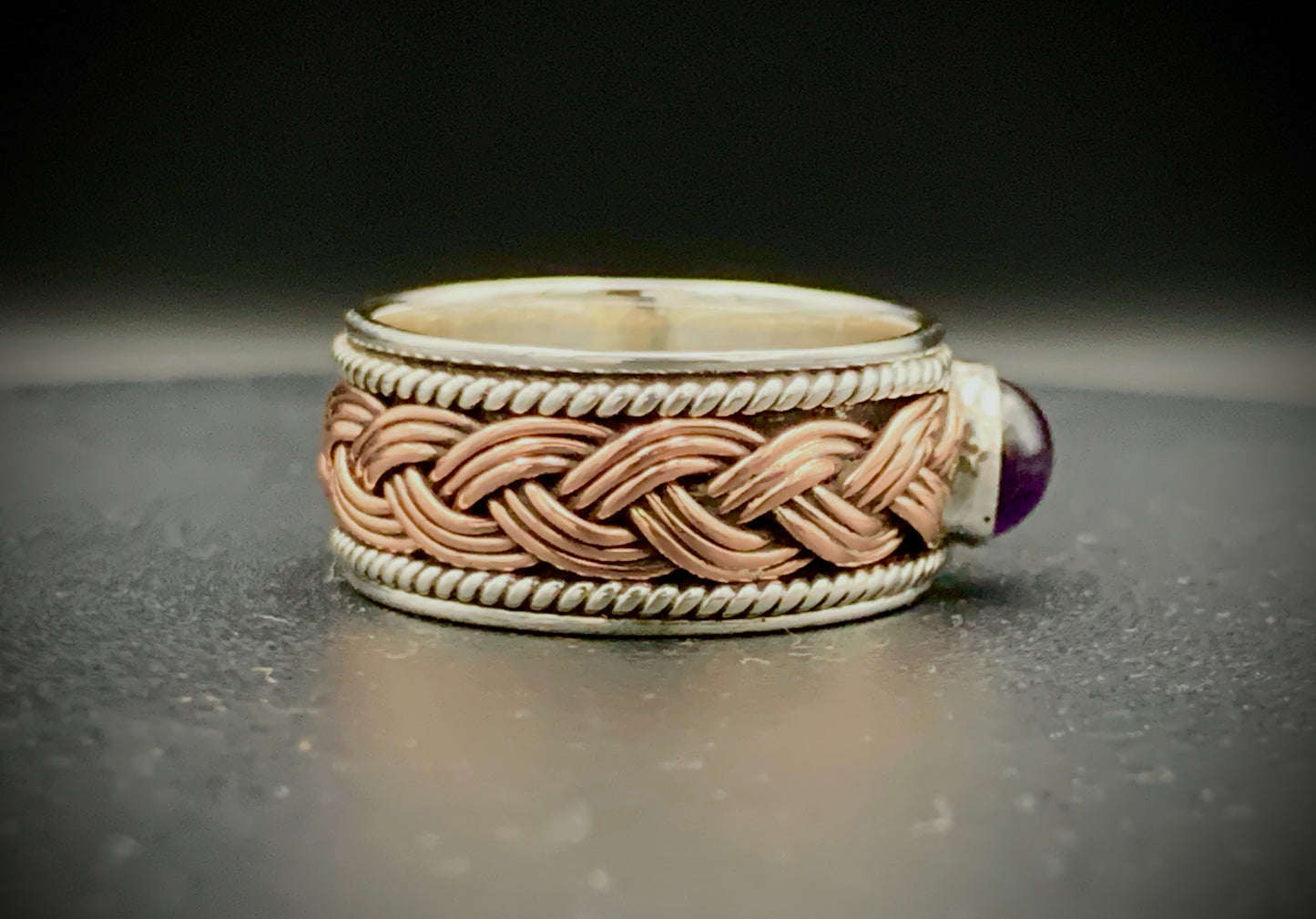 ANCIENT EYE WOVEN SILVER & COPPER RING - CUSTOM SIZES!