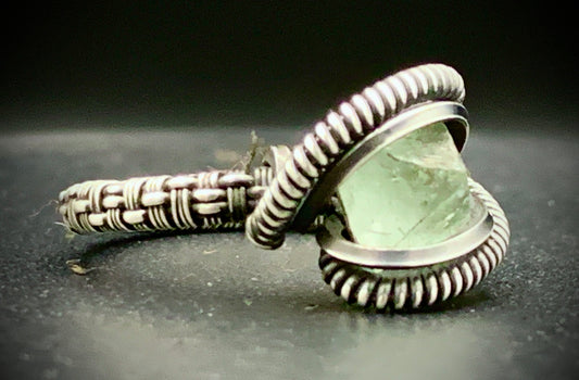 FLUORITE WIRE WRAP RING- SIZE 8
