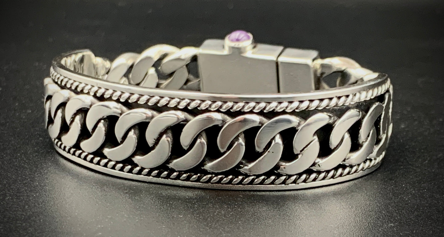 SPIRIT GANGSTER HYBRID CUFF/CHAIN BRACELET - SIZE 8.5 INCH