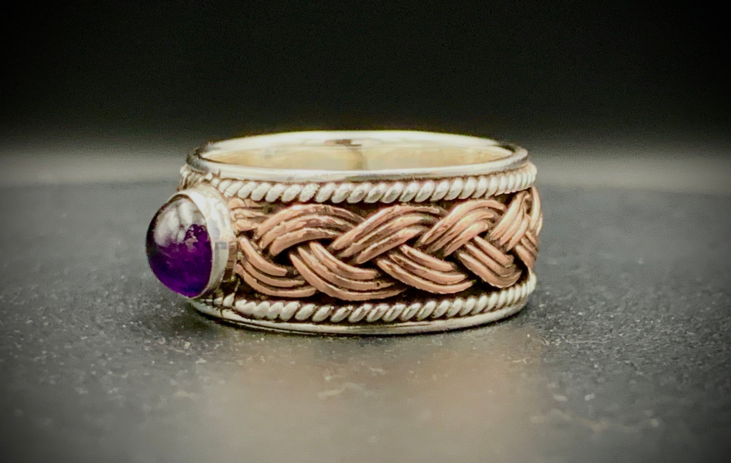 ANCIENT EYE WOVEN SILVER & COPPER RING - CUSTOM SIZES!