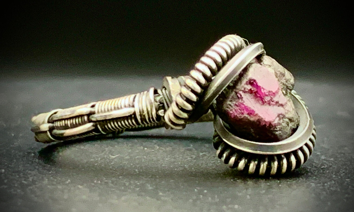 RUBY WIRE WRAP RING - SIZE 7
