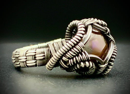 FIRE AGATE WIRE WRAP RING - SIZE 11