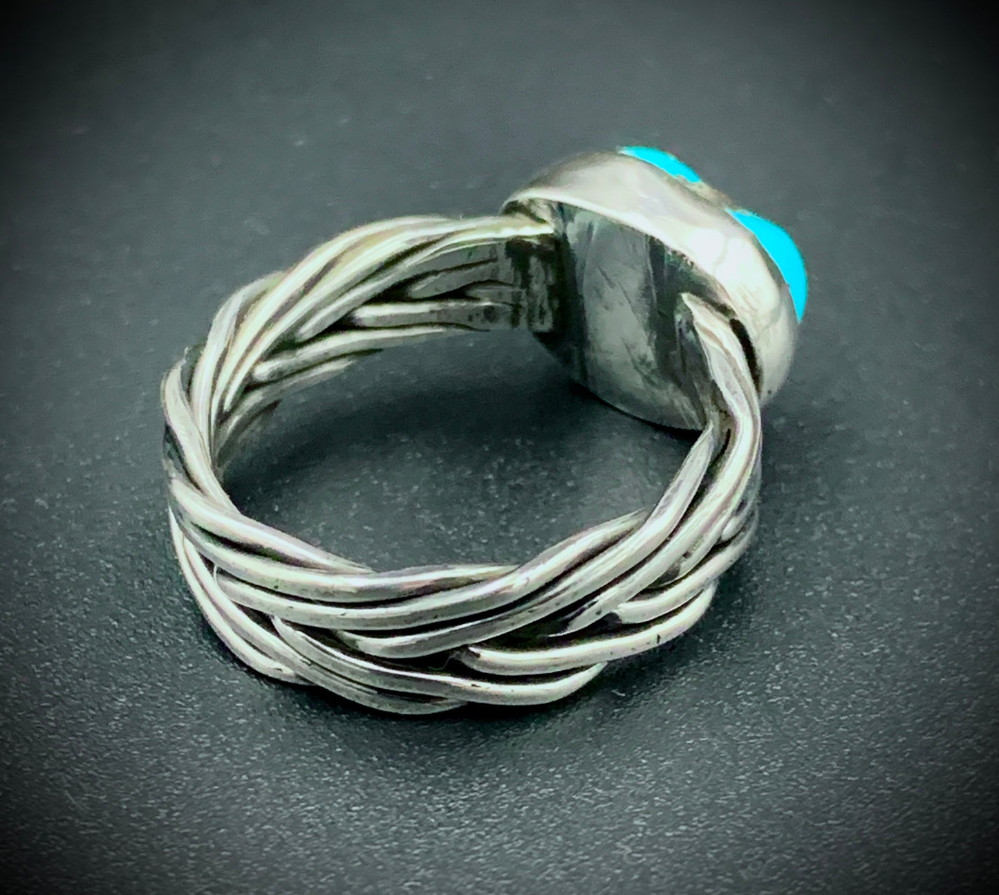 TURQUIOSE WOVEN BAND RING - SIZE 9