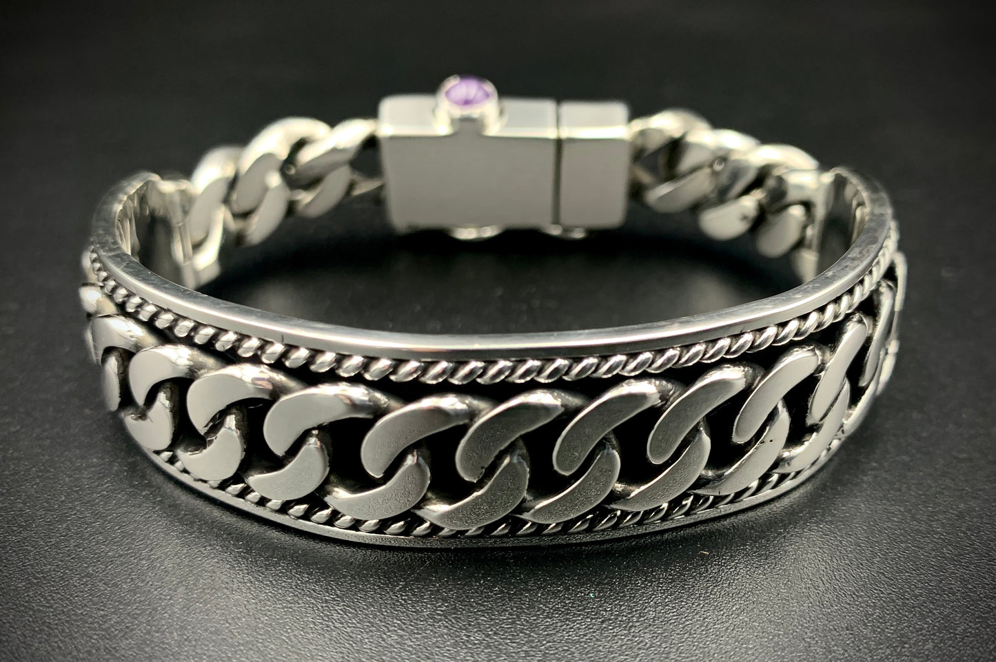 SPIRIT GANGSTER HYBRID CUFF/CHAIN BRACELET - SIZE 8.5 INCH