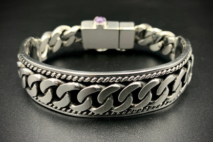 SPIRIT GANGSTER HYBRID CUFF/CHAIN BRACELET - SIZE 8.5 INCH