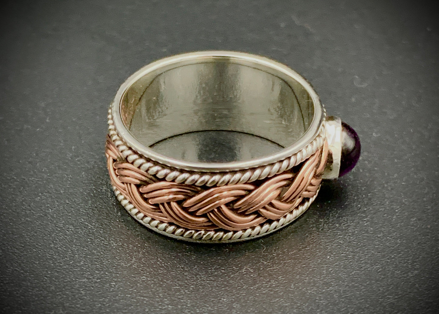ANCIENT EYE WOVEN SILVER & COPPER RING - CUSTOM SIZES!