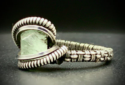 FLUORITE WIRE WRAP RING- SIZE 8