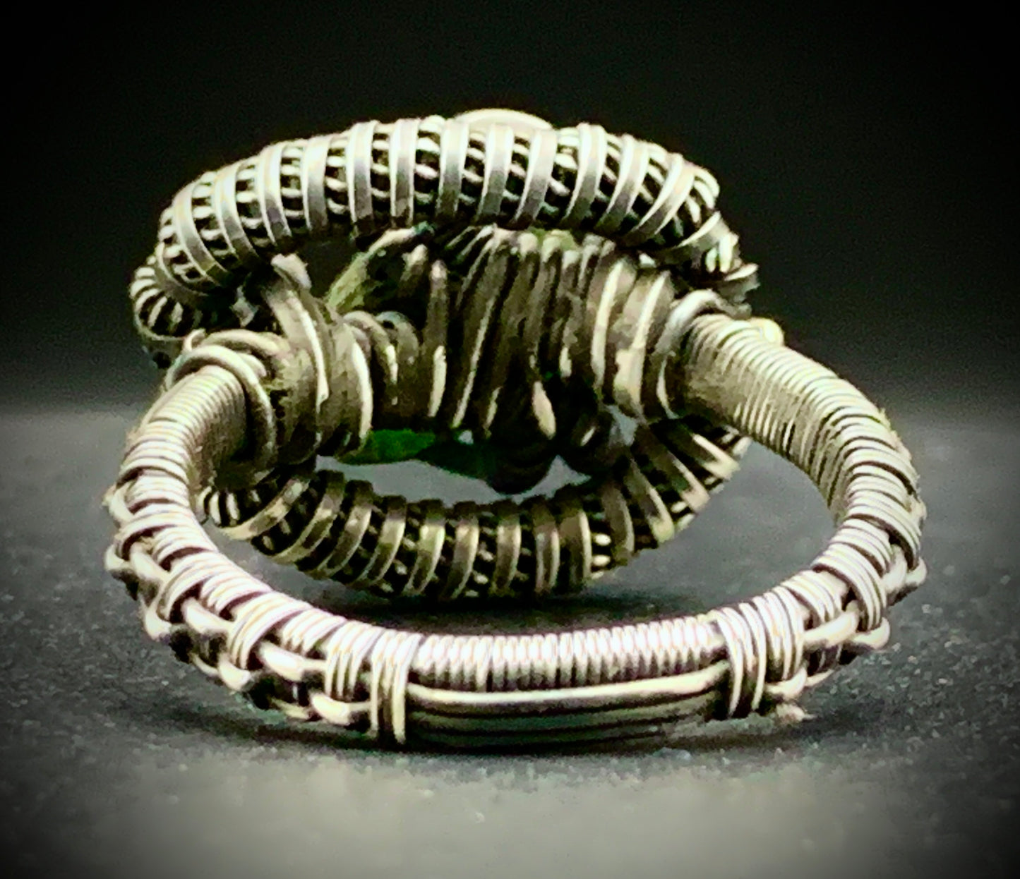 PERIDOT WIRE WRAP RING - SIZE 8