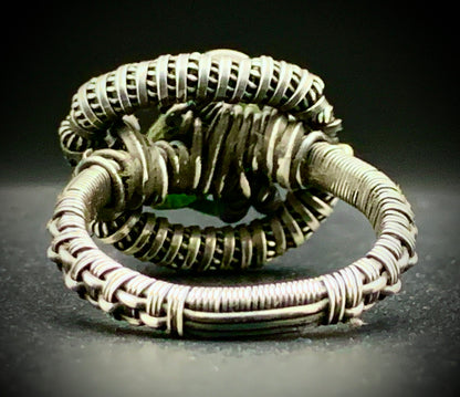 PERIDOT WIRE WRAP RING - SIZE 8