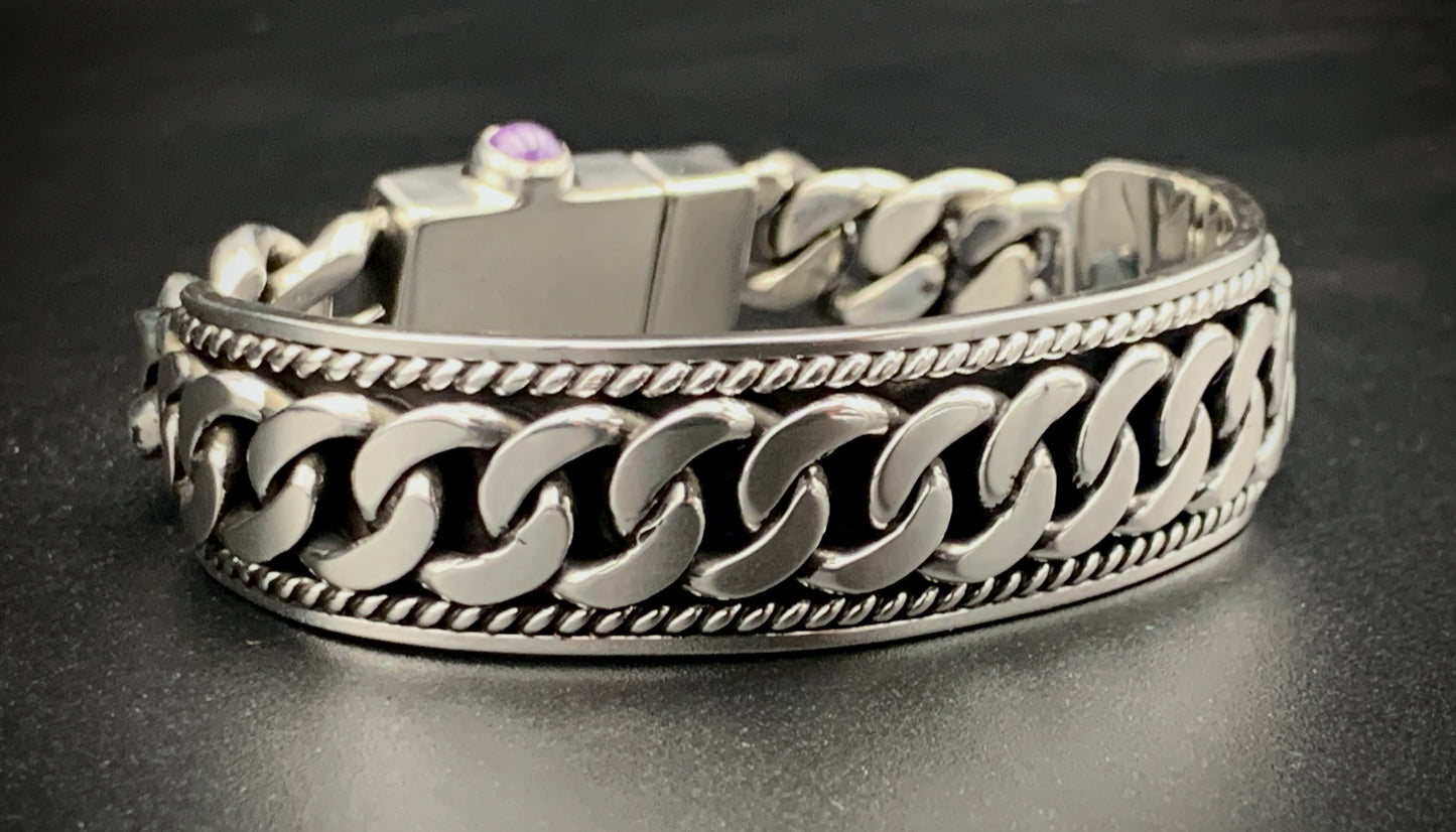 SPIRIT GANGSTER HYBRID CUFF/CHAIN BRACELET - SIZE 8.5 INCH