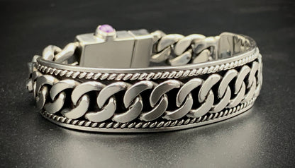 SPIRIT GANGSTER HYBRID CUFF/CHAIN BRACELET - SIZE 8.5 INCH