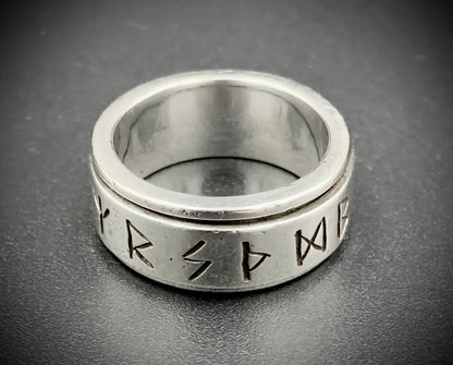VIKING RUNE SPINNER RING - SIZE 10
