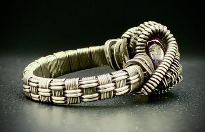 FIRE AGATE WIRE WRAP RING - SIZE 11